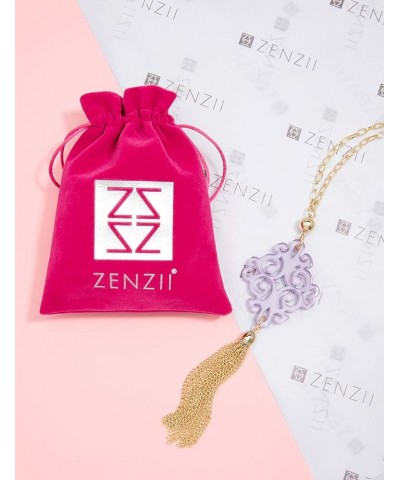 Twirling Blossom Resin Pendant Tassel Necklace Neon Pink $14.00 Necklaces