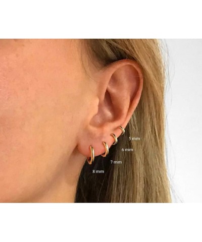 Huggie Hoop Earrings for Women Men - 316L Surgical Stainless Steel 6mm 8mm 10mm Mens Ear Hugging Hoop Earrings for Cartilage ...