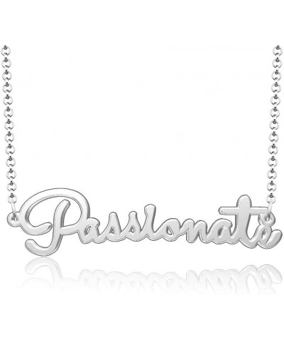 Personalized Stainless Steel Jewelry Inspirational Words Custom Name Necklace Passionate $9.00 Necklaces