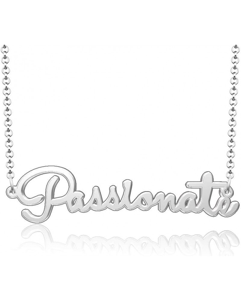 Personalized Stainless Steel Jewelry Inspirational Words Custom Name Necklace Passionate $9.00 Necklaces