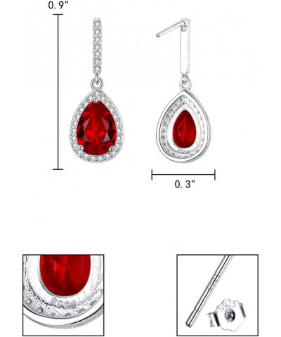 925 Sterling Silver Full Cubic Zirconia Teardrop Bridal Dangle Earrings for Women Wedding, Valentine's Day/Mother's Day/Chris...