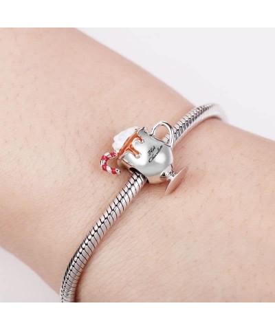 VTI 925 Sterling Silver Coffee Cake Champagne Sunflower Charm Bead Bracelet DIY For Women Gift A1908 $8.83 Bracelets