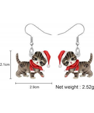 Cute Christmas Cat Earrings Dangle Jewelry For Women Girls Charm Decoration Gifts Christmas Cat 33 $6.62 Earrings