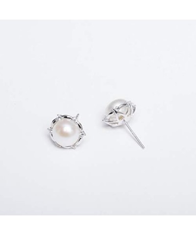 8-9mm Freshwater Pearl Earrings for Women 925 Sterling Silver Lotus Flower Stud Earrings -VIKI LYNN $15.59 Earrings