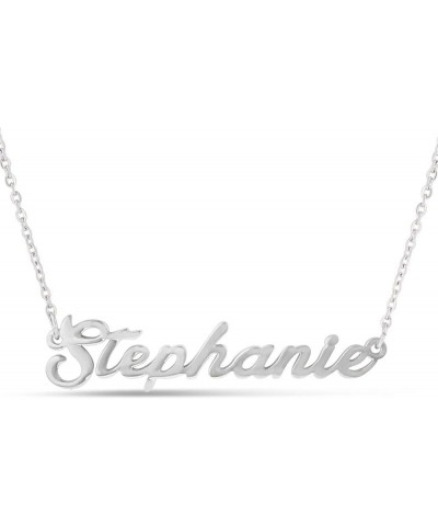 18k Gold Plated Personalized Name Necklace Pendant Charm Jewelry Gift for for Mom, Grandma Stephanie in Silver $10.15 Necklaces