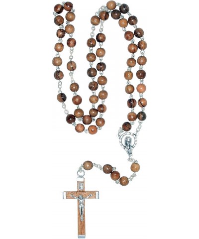 Gemstone Catholic Prayer Rosary - Includes "How to Pray the Rosary", Rosary Pouch and Gemstone meaning Wood $35.87 Necklaces