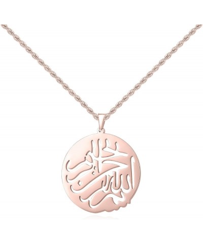 Islamic Jewelry Gifts for Boys Muslim Pendant Gold Allah Arabic Necklaces Ayatul Kursi Necklace Islam Eid Ramadan Gifts for W...