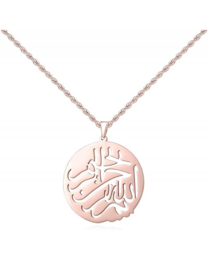 Islamic Jewelry Gifts for Boys Muslim Pendant Gold Allah Arabic Necklaces Ayatul Kursi Necklace Islam Eid Ramadan Gifts for W...