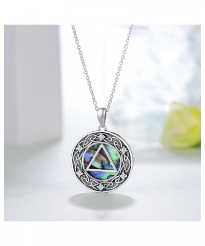 Sobriety Gifts for Women 925 Sterling Silver Alcoholics Anonymous Recovery Symbol Necklace AA Sobriety Jewelry Gifts for Wome...