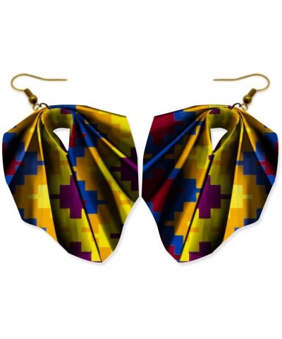 African Fabric Pretty Earrings for Women Handmade Party Geometric Danglers Jewelry color5 $9.54 Earrings