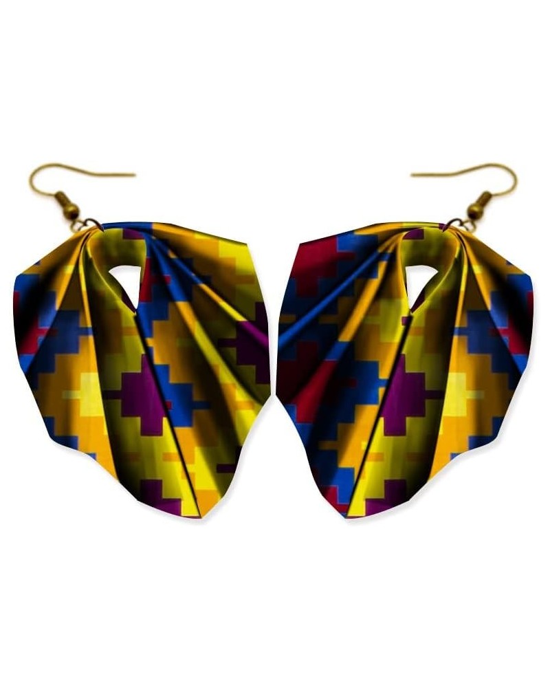 African Fabric Pretty Earrings for Women Handmade Party Geometric Danglers Jewelry color5 $9.54 Earrings