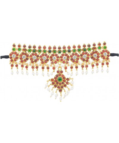 Women's Bharatanatyam Mango Full Set (10 Items) Multi-Colour $55.00 Necklaces