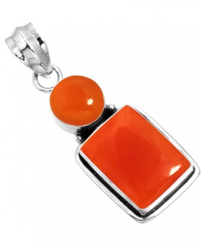 925 Sterling Silver Handmade Pendant for Women Gemstone Costume Silver Jewelry for Gift (99586_P) Carnelian $20.62 Pendants