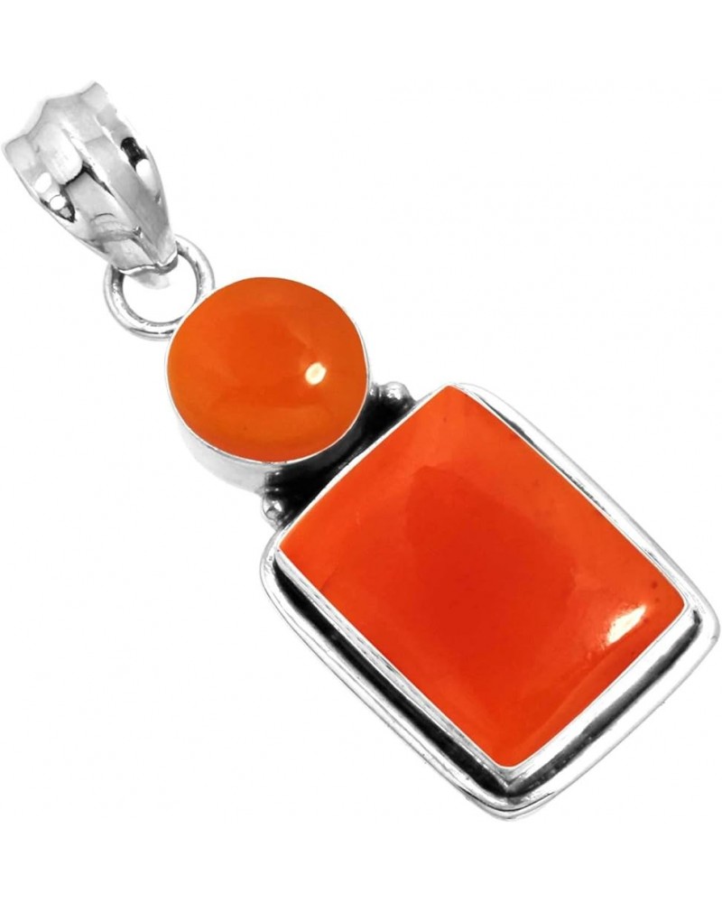 925 Sterling Silver Handmade Pendant for Women Gemstone Costume Silver Jewelry for Gift (99586_P) Carnelian $20.62 Pendants