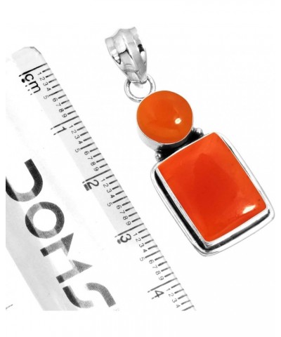 925 Sterling Silver Handmade Pendant for Women Gemstone Costume Silver Jewelry for Gift (99586_P) Carnelian $20.62 Pendants