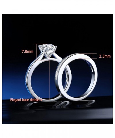 SHELOVES Sterling Silver Engagement Rings Wedding Band Set Soliraire Round CZ Cubic Zirconia Sz 4-13 White $21.60 Sets