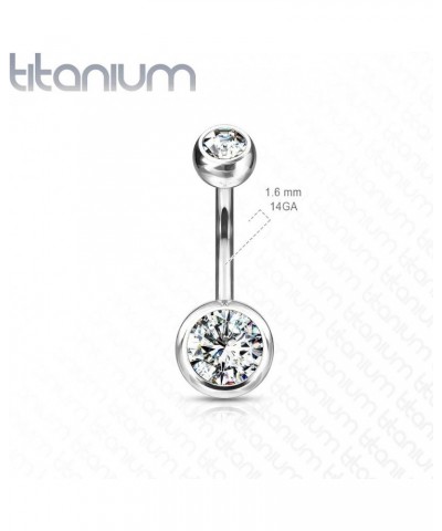 14g Double Gem Ball Belly Button Ring Grade 23 Solid Titanium L: 10mm S: 5 & 8mm Pink $10.19 Body Jewelry