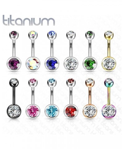 14g Double Gem Ball Belly Button Ring Grade 23 Solid Titanium L: 10mm S: 5 & 8mm Pink $10.19 Body Jewelry