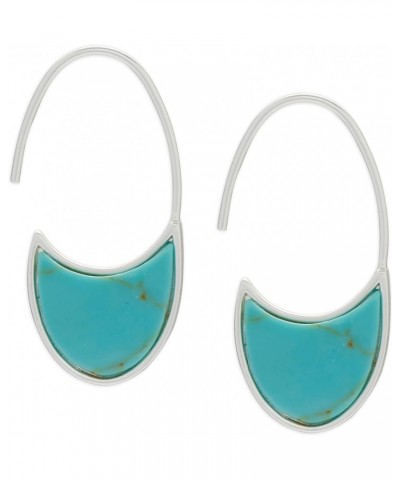 Turquoise Threader Slice Earring, Silver, One Size $15.05 Earrings