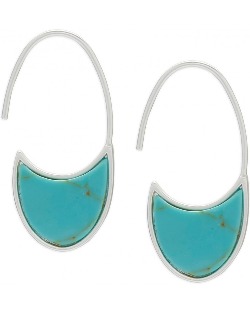 Turquoise Threader Slice Earring, Silver, One Size $15.05 Earrings