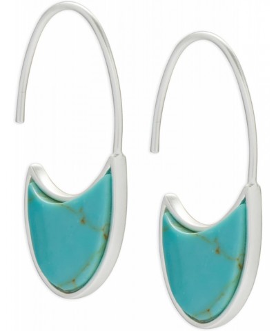 Turquoise Threader Slice Earring, Silver, One Size $15.05 Earrings