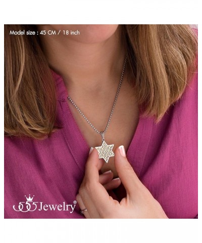 Exclusive Unisex Stainless Steel Star of David Necklace, 16-24 Inch Box Chain Silver & Rose Gold 18 Inches $12.97 Necklaces