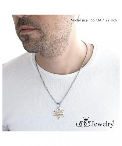 Exclusive Unisex Stainless Steel Star of David Necklace, 16-24 Inch Box Chain Silver & Rose Gold 18 Inches $12.97 Necklaces