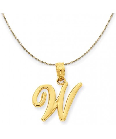 14k Yellow Gold, Mimi, Sm Script Initial W Necklace 24.0 Inches $124.47 Necklaces