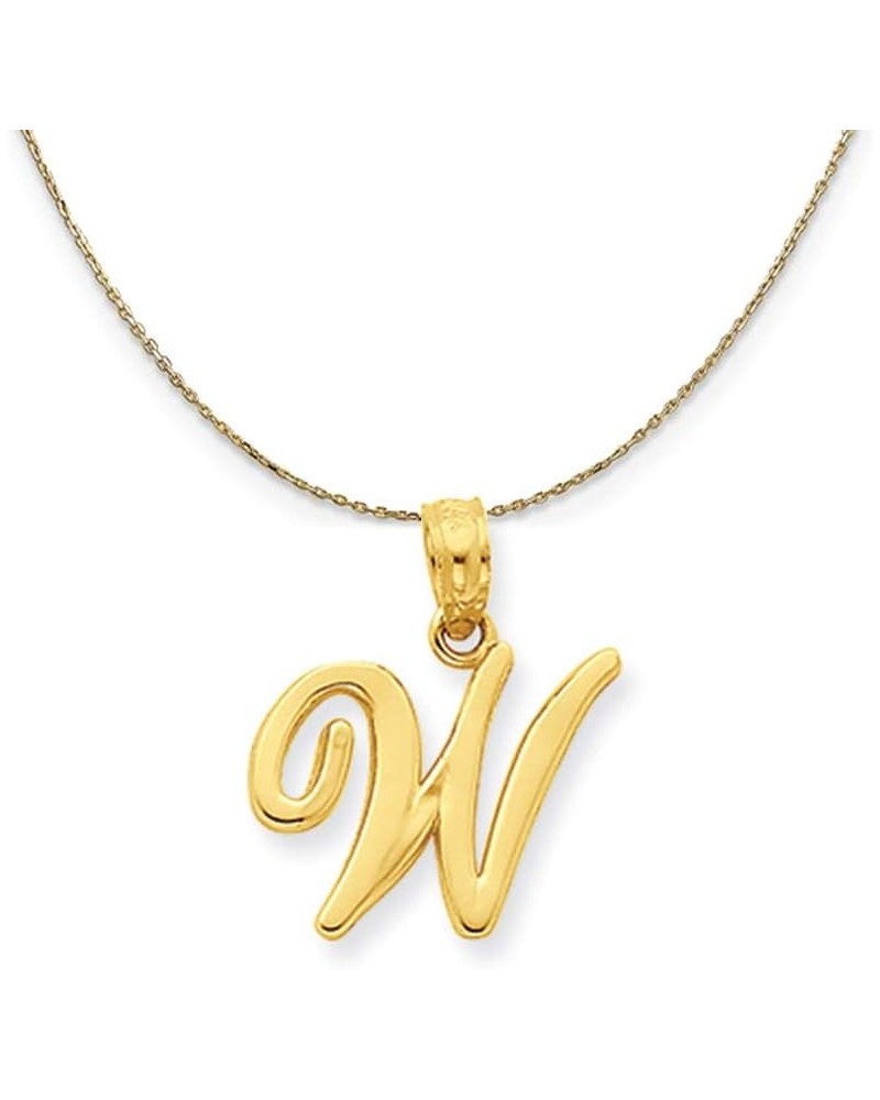 14k Yellow Gold, Mimi, Sm Script Initial W Necklace 24.0 Inches $124.47 Necklaces