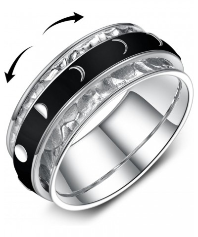 Anxiety Ring 925 Sterling Silver Moon Phase Relief Anxiety Ring Jewelry Gift for Women Teen Girls $19.20 Others