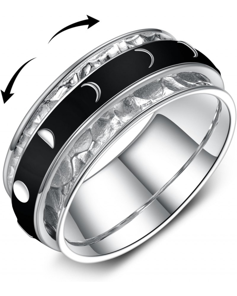 Anxiety Ring 925 Sterling Silver Moon Phase Relief Anxiety Ring Jewelry Gift for Women Teen Girls $19.20 Others