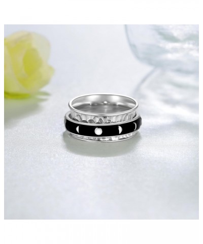 Anxiety Ring 925 Sterling Silver Moon Phase Relief Anxiety Ring Jewelry Gift for Women Teen Girls $19.20 Others