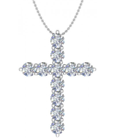 2 to 2 1/10 Carat Diamond Cross Pendant Necklace in 14K Gold (Silver Chain Included) - IGI Certified White Gold 2.0 carats $5...