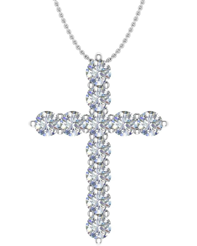 2 to 2 1/10 Carat Diamond Cross Pendant Necklace in 14K Gold (Silver Chain Included) - IGI Certified White Gold 2.0 carats $5...