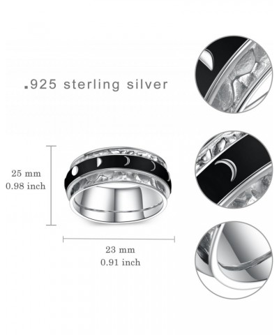 Anxiety Ring 925 Sterling Silver Moon Phase Relief Anxiety Ring Jewelry Gift for Women Teen Girls $19.20 Others