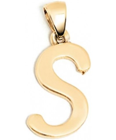 14K Solid Gold Initial Pendant for Women | Alphabet Letter Charms, A-Z, All Letters S $52.07 Pendants