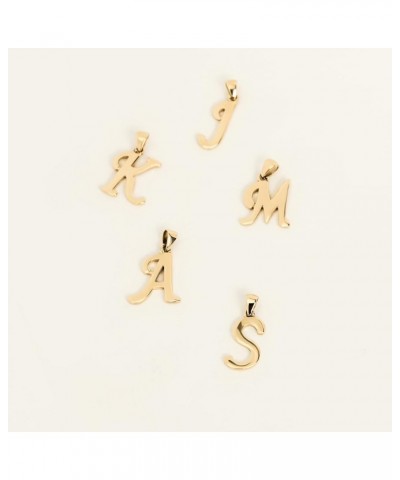 14K Solid Gold Initial Pendant for Women | Alphabet Letter Charms, A-Z, All Letters S $52.07 Pendants