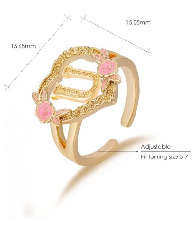 Gold Initial Ring Heart Adjustable Rings Fashion Hip Hop Jewelry Gold Letter A-Z Name Alphabet Rings for Women Girls Gift U y...