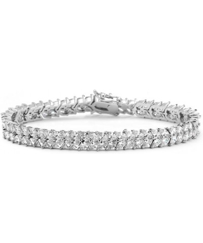 Silver Platinum Cubic Zirconia Tennis Bracelet for Women - Bridal, Wedding or Everyday Jewelry $14.35 Bracelets