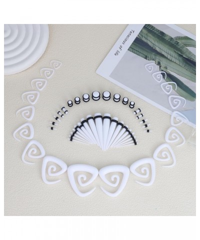 54pcs Acrylic Ear Stretching Kit 14G-00G Taper Plugs Spiral Ear Tapers Kit Ear Gauges Stretcher Expander 54pcs White $11.39 B...