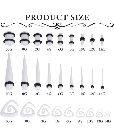 54pcs Acrylic Ear Stretching Kit 14G-00G Taper Plugs Spiral Ear Tapers Kit Ear Gauges Stretcher Expander 54pcs White $11.39 B...