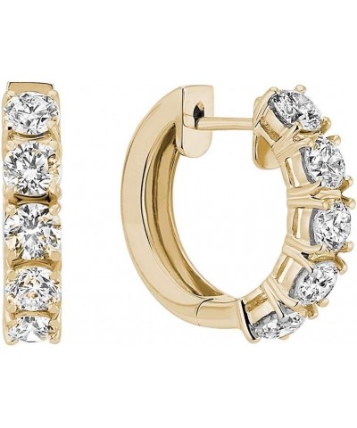 1/4-1carat (ctw) 14K Gold Real Round Cut White Diamond Ladies Huggies Hoop Earrings Yellow Gold 0.33 carats $155.76 Earrings