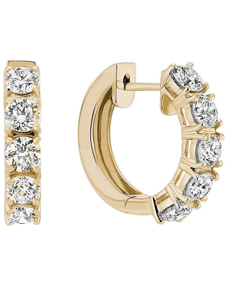 1/4-1carat (ctw) 14K Gold Real Round Cut White Diamond Ladies Huggies Hoop Earrings Yellow Gold 0.33 carats $155.76 Earrings