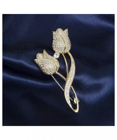 Brooch Pins for Women Fashion Broach Jewelry Shiny Cubic Zirconia Brooches and Pins for Wedding Party Birthday Tulip $17.09 B...