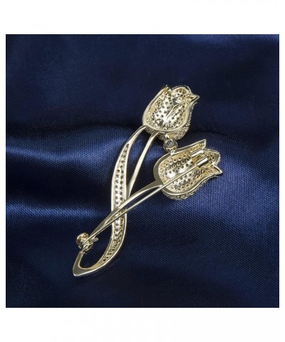 Brooch Pins for Women Fashion Broach Jewelry Shiny Cubic Zirconia Brooches and Pins for Wedding Party Birthday Tulip $17.09 B...