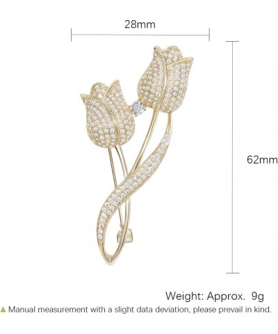 Brooch Pins for Women Fashion Broach Jewelry Shiny Cubic Zirconia Brooches and Pins for Wedding Party Birthday Tulip $17.09 B...