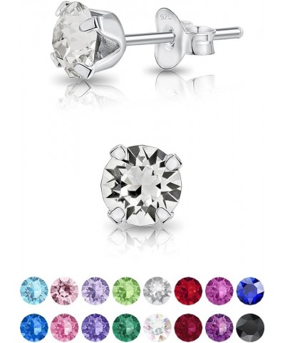 925 Sterling Silver SMALL Round Stud Earrings made with Crystals from Swarovski Elements - Diameter: 5 mm Clear Crystal $10.7...