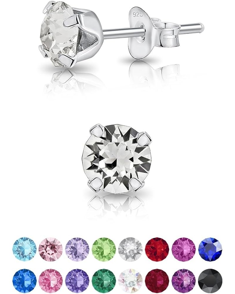 925 Sterling Silver SMALL Round Stud Earrings made with Crystals from Swarovski Elements - Diameter: 5 mm Clear Crystal $10.7...