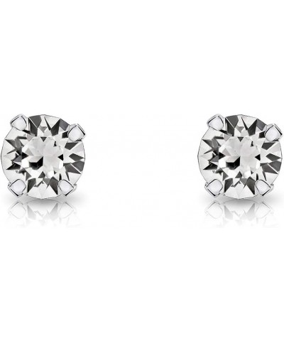 925 Sterling Silver SMALL Round Stud Earrings made with Crystals from Swarovski Elements - Diameter: 5 mm Clear Crystal $10.7...