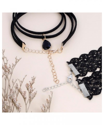 6-10 Pcs Gothic Velvet Ribbon Chokers Necklaces for Women Men Gothic Tattoo Lace Adjustable Choker Set A2 : Black $10.19 Neck...